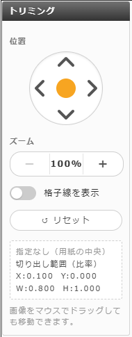 トリミングパネル