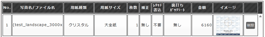 一覧のイメージ欄が切り取り後の画像になる